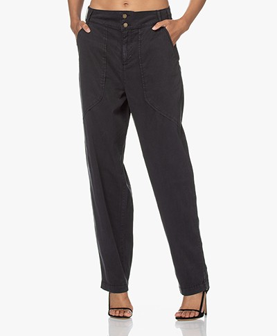 ba&sh Paco Lyocell and Cotton Pants - Carbone