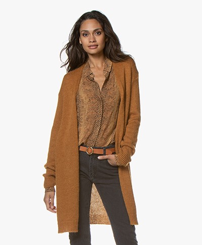 indi & cold Mid-length Open Cardigan - Oxido