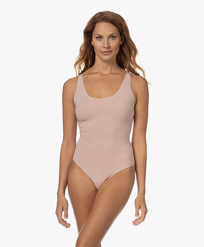 Wolford Rib Jersey Thong Bodysuit - Powder Pink