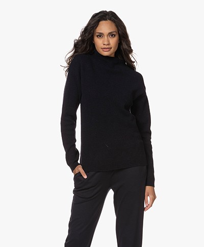 by-bar Moss Funnel Neck Trui - Midnight 