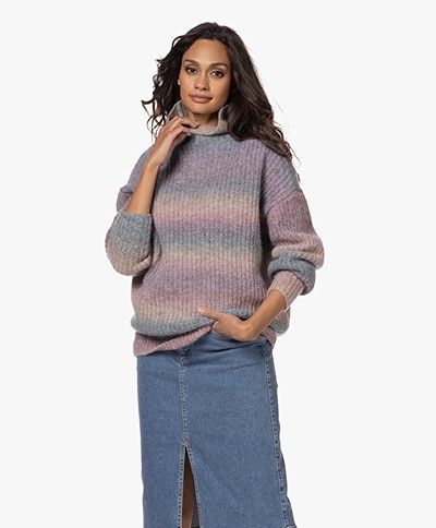 Vanessa Bruno Serafina Baby Alpaca Blend Turtleneck Sweater - Aquarelle 