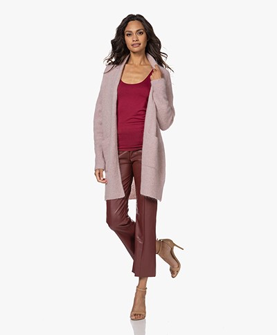 no man's land Open Mohair and Wool Blend Cardigan - Soft Blush