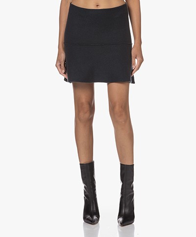Lisa Yang Noa Knitted Cashmere Volant Skirt - Ink