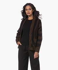 Repeat Mohair-Wolmix Jacquard Zebraprint Vest - Bruin/Zwart