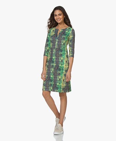Kyra & Ko Sjaan Textured Jersey Print Dress - Desert