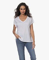 Majestic Filatures Lyocell-Cotton V-neck T-shirt - White