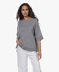 Sibin/Linnebjerg Teri Merino Blend Elbow Sleeve Sweater - Sweat Grey