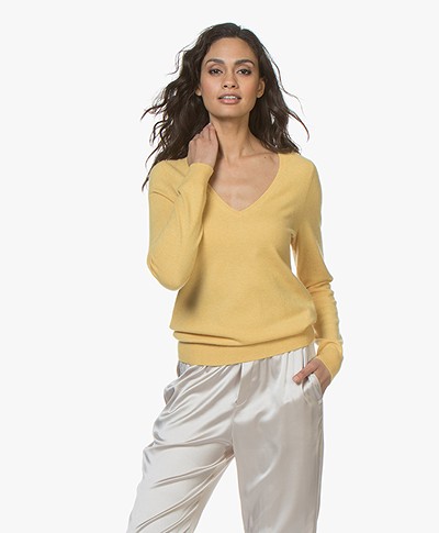 Repeat Cashmere V-hals Pullover - Sunflower