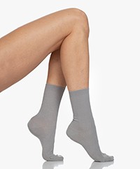 FALKE Shiny Rib Lurex Socks - Silver