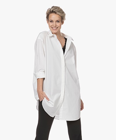 Denham Olivia Oversized Poplin Shirt Dress - White