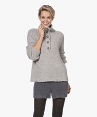 Skin Siobhan Terry Turtleneck Sweater with Button Closure - Turtledove