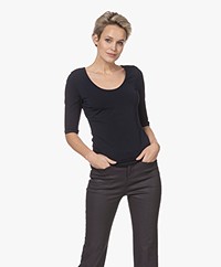 Filippa K Cotton Stretch Scoop Neck T-shirt - Navy