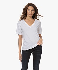Drykorn Jacina Cotton V-neck T-shirt - White
