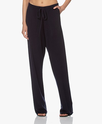 extreme cashmere N°142 Run Cashmere Blend Pants - Navy