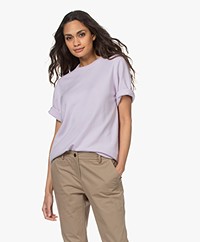 extreme cashmere N°64 Lang Gebreid Cashmere T-shirt - Lavender