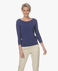 KYRA Cilo Viscosemix Three-quarter Sleeve Sweater - Strong Blue