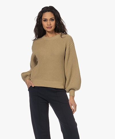 Penn&Ink N.Y Chunky Knit Cotton Sweater - Sand
