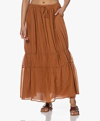 Pomandère Cotton-Silk Maxi Skirt - Terracotta