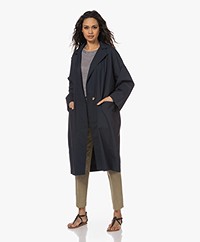 Woman by Earn Lotta Paper Cotton Trenchcoat - Navy