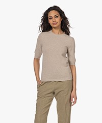Resort Finest Cashmere Short Sleeve Sweater - Beige