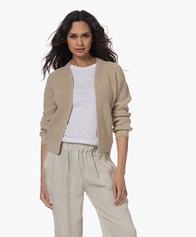 by-bar Berry Open Ribbed Cardigan - Latte