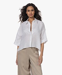 Drykorn Yarika Cropped Linen Shirt - White