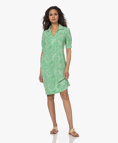 KYRA Vina Straight Jersey Two-tone Print Dress - Fern Green