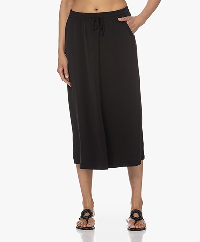 KYRA Vanora Tech Jersey Midi Skirt - Black