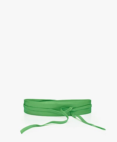 KYRA Lexi Leather Tie Belt - Fern Green