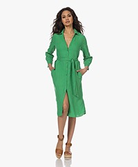 KYRA Alondra Linen Midi Shirt Dress - Fern Green