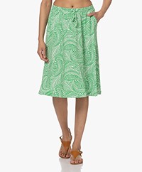 KYRA Verda Jersey Two-tone Print Midi Skirt - Fern Green