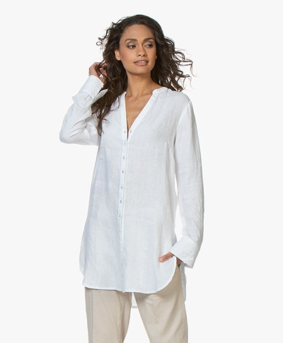 Kyra & Ko Shanti Linen Tunic Blouse - White
