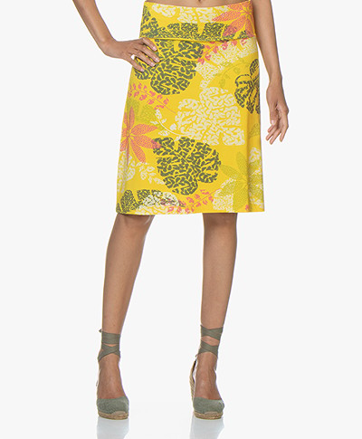 Kyra & Ko Tooske Printed Jersey Skirt - Lemon