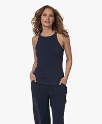 Michael Stars Aria Ribbed Jersey Tank Top - Admiral