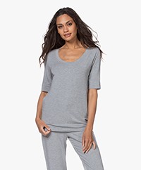 HANRO Yoga Modal Jersey Scoop T-shirt - Grit Mêlee