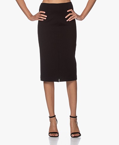LaSalle Jersey Pencil Skirt - Black 