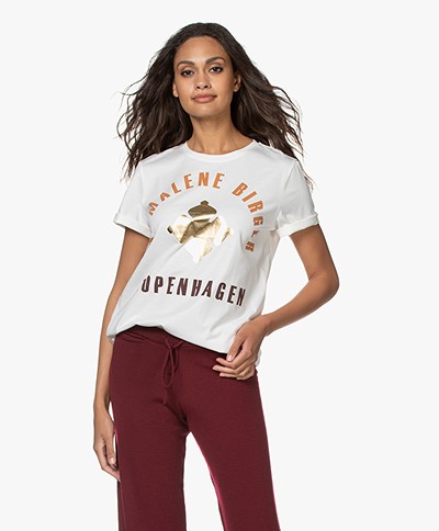 By Malene Birger Desmos Printed T-shirt - Off-white/Gold
