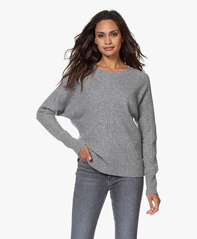 Repeat Knitted Wool and Cashmere Sweater - Light Grey 