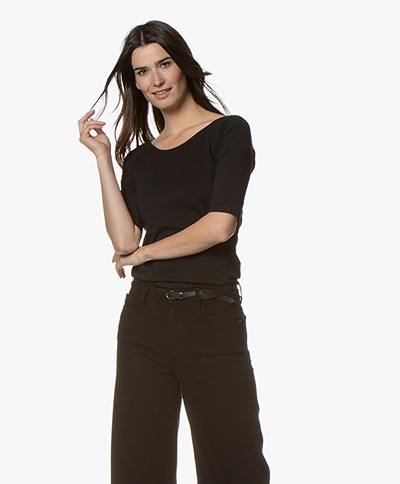 Kyra & Ko Annie T-shirt met Halflange Mouwen - Zwart