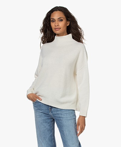 LaSalle Virgin Wool and Cashmere Turtleneck Sweater - Natural