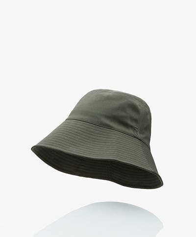 Closed Cotton Blend Twill Bucket Hat - Thyme