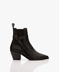 Zadig & Voltaire Tyler Strap Leather Ankle Boots - Black
