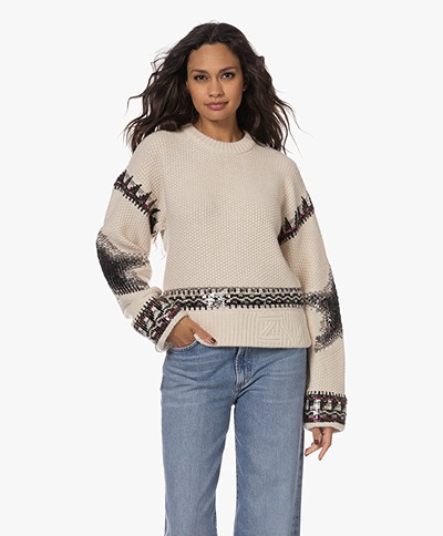 Zadig & Voltaire Kanson Cashmere Sweater with Sequins - Sugar