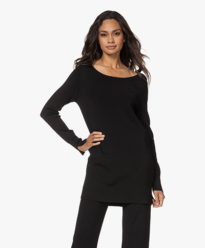 KYRA Fiore Knitted Viscose Blend Sweater - Black