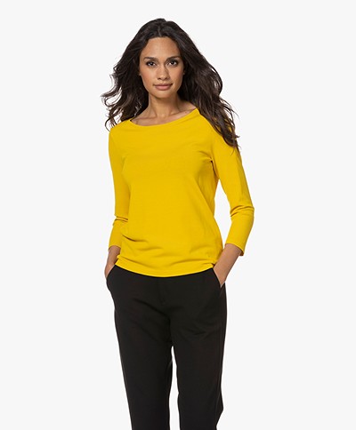 KYRA Cilo Viscosemix Three-quarter Sleeve Sweater - Lemon Curry