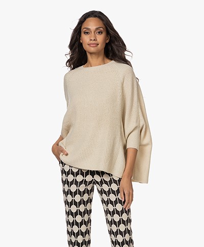 KYRA Hilly Oversized Wool Blend Sweater - Almond