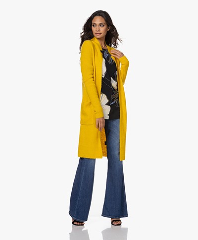 KYRA Resi Wolmix Knielang Vest - Lemon Curry