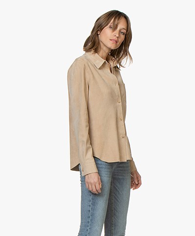 Majestic Suede Leather Shirt - Ficelle