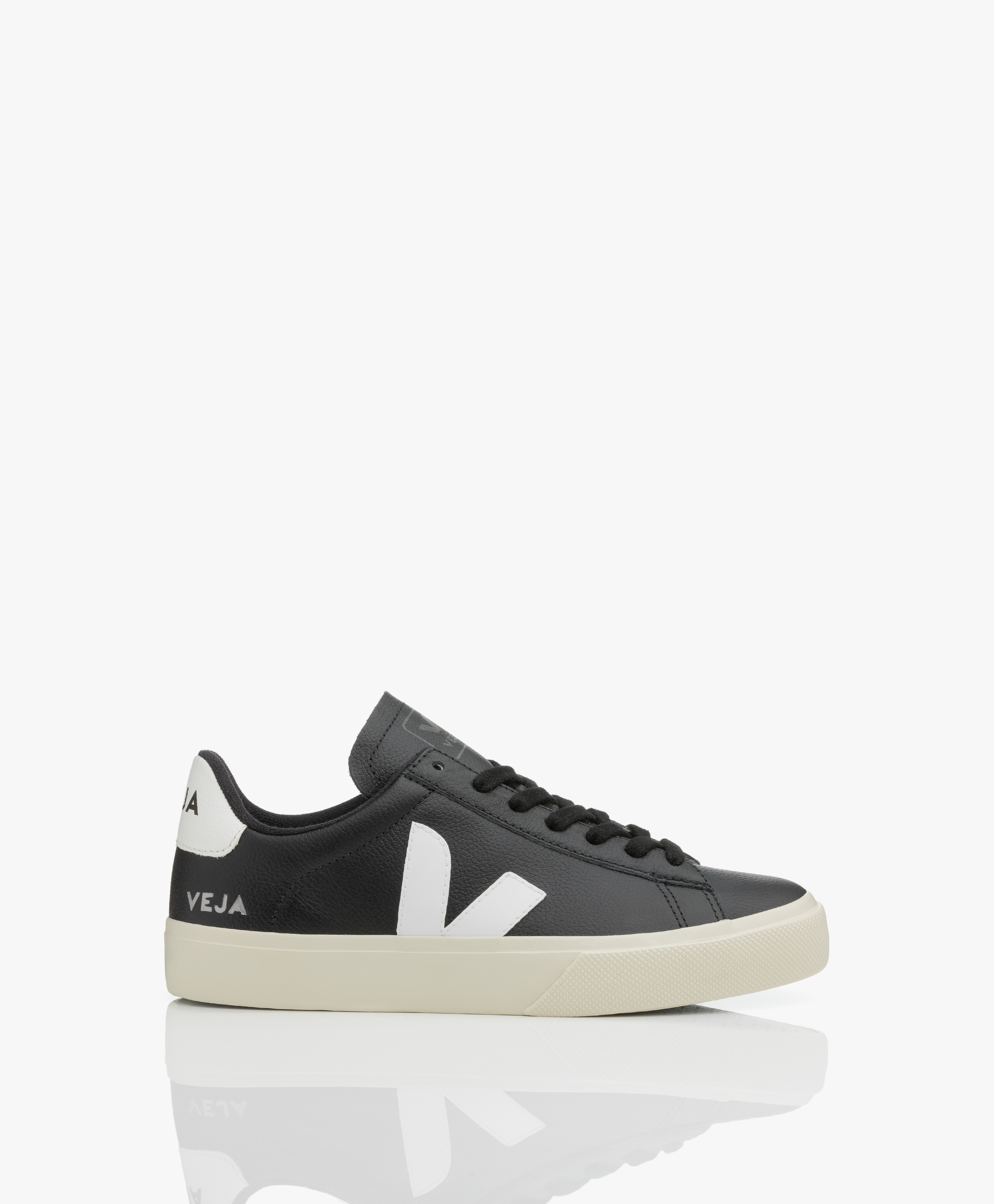VEJA Campo Low Logo Leather Sneakers - Black/White - campo | cp051215