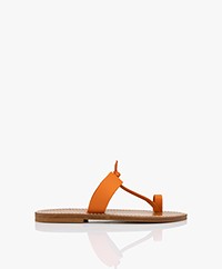 K. Jacques St. Tropez Ganges Leather Toe Sandals - Mandarine